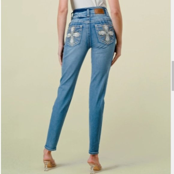 Y Jeans NWT Stretchy Skinny Women's Bling Jeans Premium Denim - Picture 4 of 5